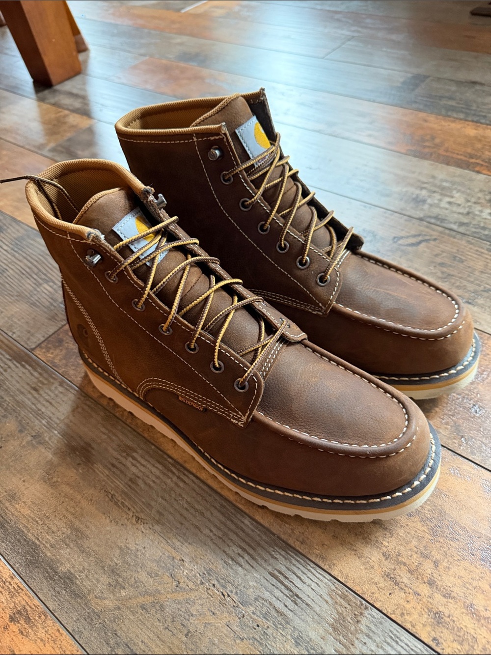 Carhartt Brown Men's Moc Toe Work Boots Sz 9.5.  NWOB